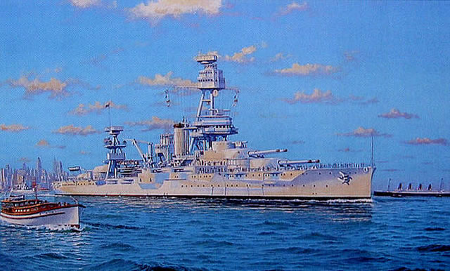 "USS Texas" - James Flood - USS Texas Naval Art